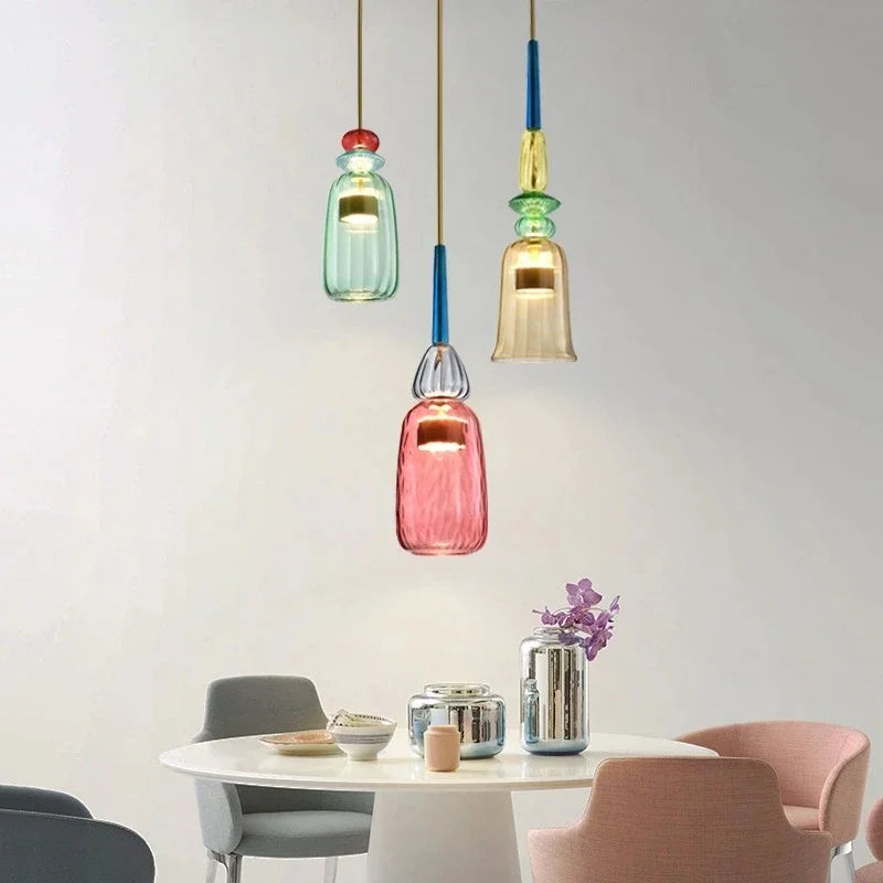 ColorVibe - Hanglamp met Kleurrijk Glas voor Sfeervolle Verlichting
