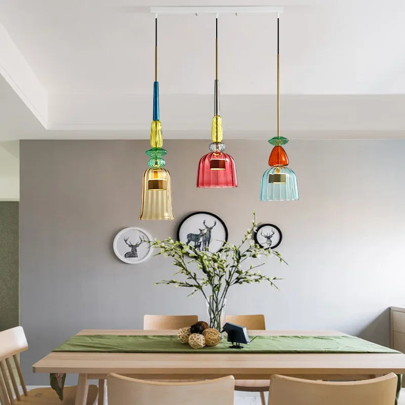 ColorVibe - Hanglamp met Kleurrijk Glas voor Sfeervolle Verlichting