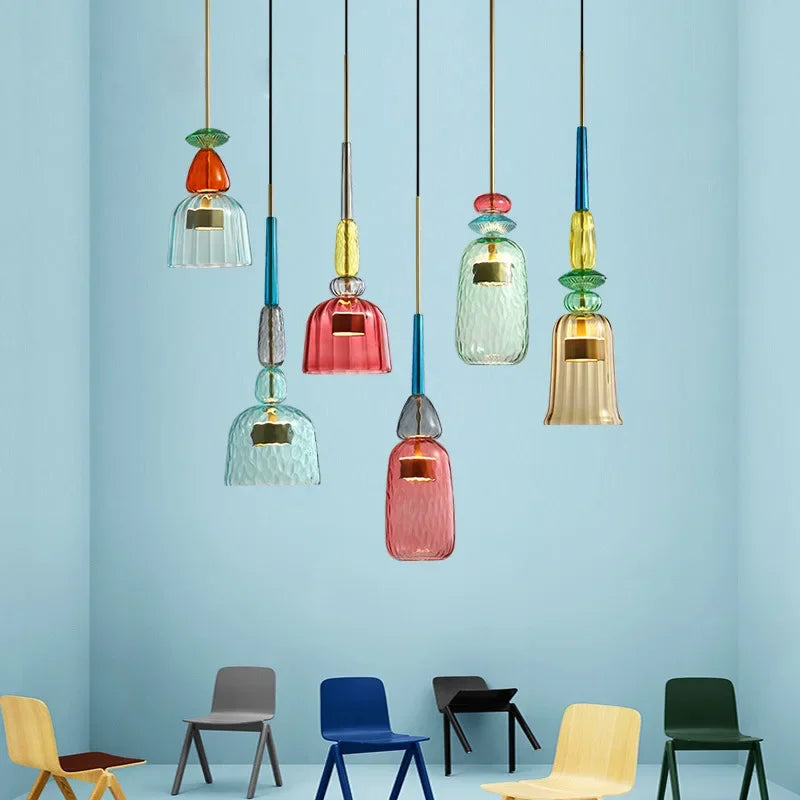 ColorVibe - Hanglamp met Kleurrijk Glas voor Sfeervolle Verlichting