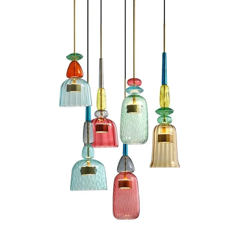 ColorVibe - Hanglamp met Kleurrijk Glas voor Sfeervolle Verlichting