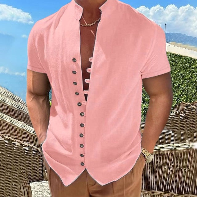 Henley Heren Shirt met Unieke Knoopsluiting en Zachte Katoen – Comfort en Stijl voor Elke Dag
