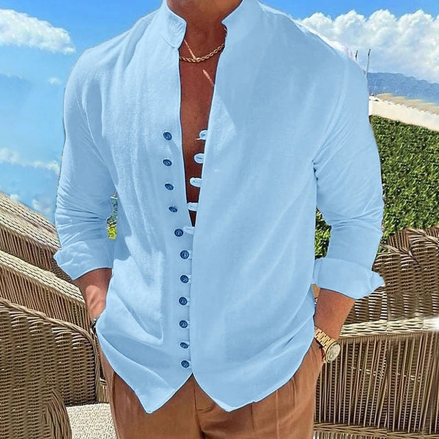 Henley Heren Shirt met Unieke Knoopsluiting en Zachte Katoen – Comfort en Stijl voor Elke Dag