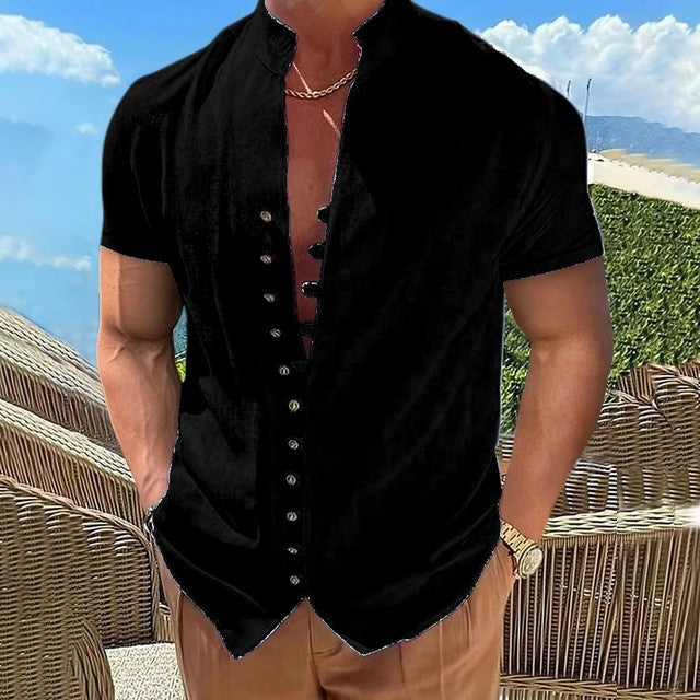 Henley Heren Shirt met Unieke Knoopsluiting en Zachte Katoen – Comfort en Stijl voor Elke Dag