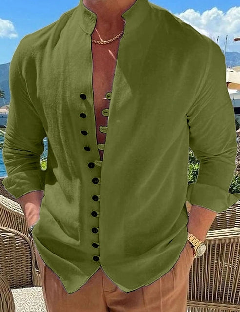 Henley Heren Shirt met Unieke Knoopsluiting en Zachte Katoen – Comfort en Stijl voor Elke Dag
