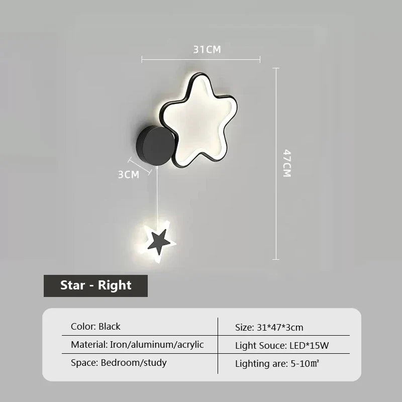 DreamGlow - Wolk, Ster en Maan LED Wandlamp | Sfeervolle Verlichting voor Kinderkamers