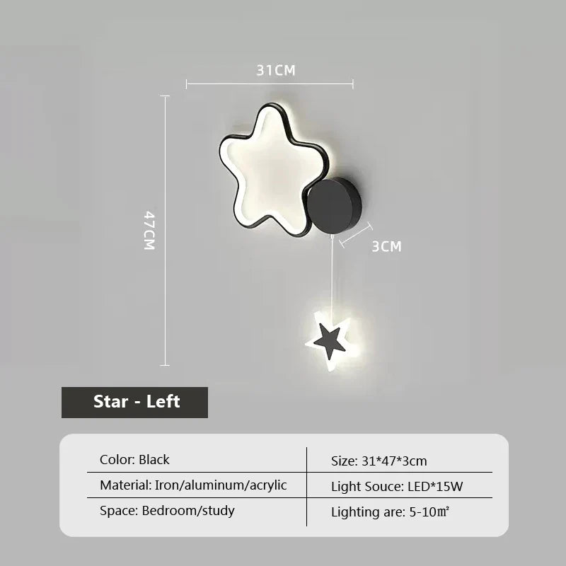 DreamGlow - Wolk, Ster en Maan LED Wandlamp | Sfeervolle Verlichting voor Kinderkamers