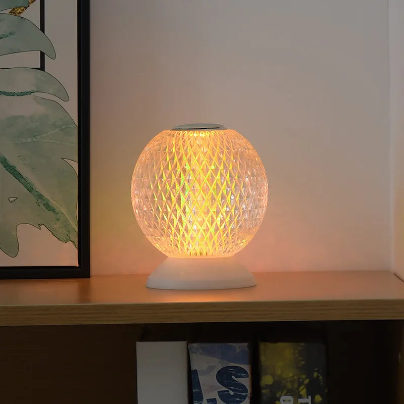 CrystalWave - Moderne Draadloze Kristallen Tafellamp voor Luxe Verlichting