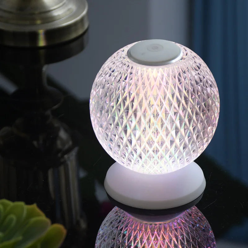CrystalWave - Moderne Draadloze Kristallen Tafellamp voor Luxe Verlichting