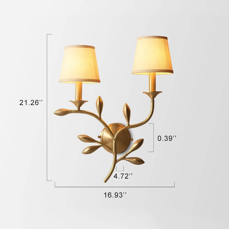 FloraLight - Wandlamp met één arm en stoffen kap met plantenmotief