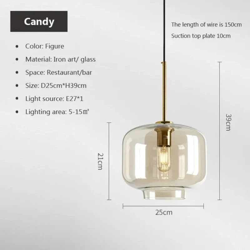 NordicLuxe - Scandinavische Hanglamp van Glas voor Stijlvolle Verlichting