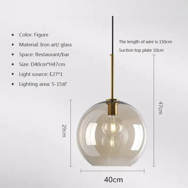 NordicLuxe - Scandinavische Hanglamp van Glas voor Stijlvolle Verlichting