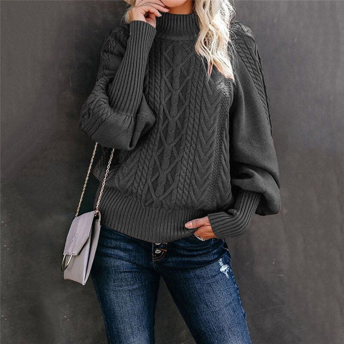 Sophia Venetia Basics - Gehaakte Damespullover met Hoge Kraag - Stijlvolle en Warme Trui