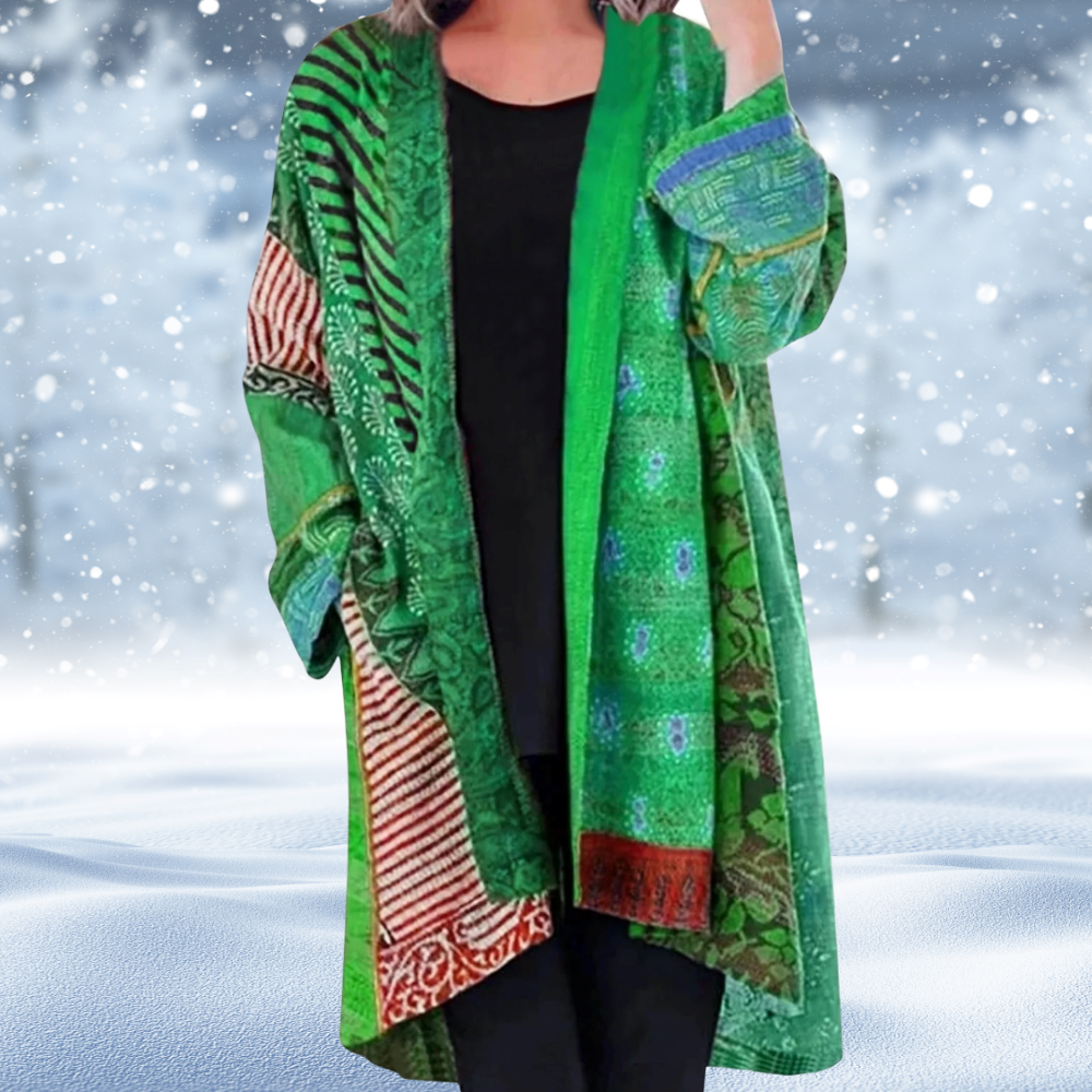 Rianne - Vintage Gebreid Vest met Abstrakt Design voor Dames