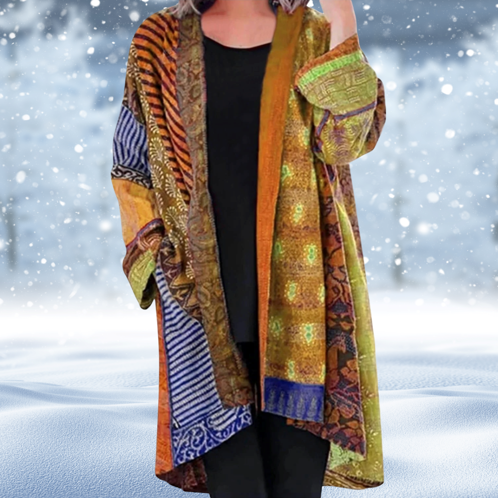 Rianne - Vintage Gebreid Vest met Abstrakt Design voor Dames