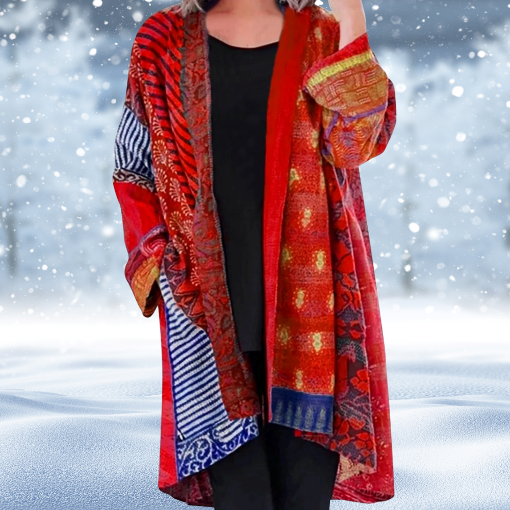 Rianne - Vintage Gebreid Vest met Abstrakt Design voor Dames