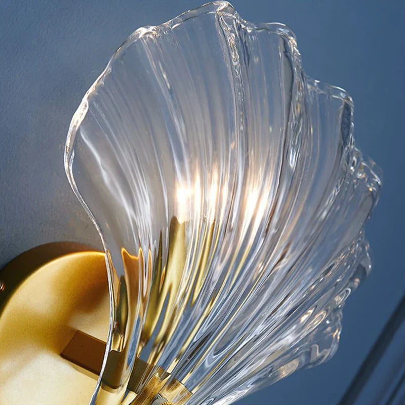 ShellLuxe - Schelpvormige Wandlamp van Glas voor een Elegante Uitstraling