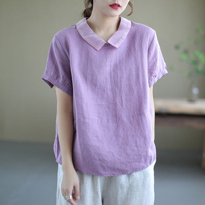 Livia - Linnen Vintage Blouse voor Dames | Stijlvolle en Comfortabele Blouse