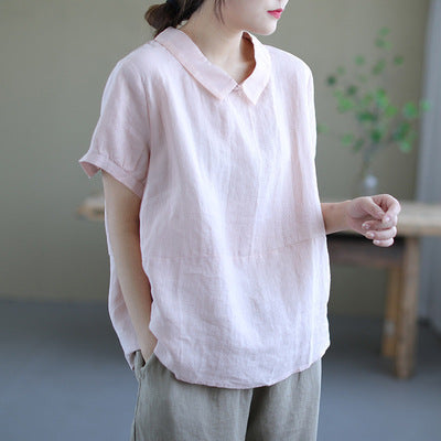 Livia - Linnen Vintage Blouse voor Dames | Stijlvolle en Comfortabele Blouse