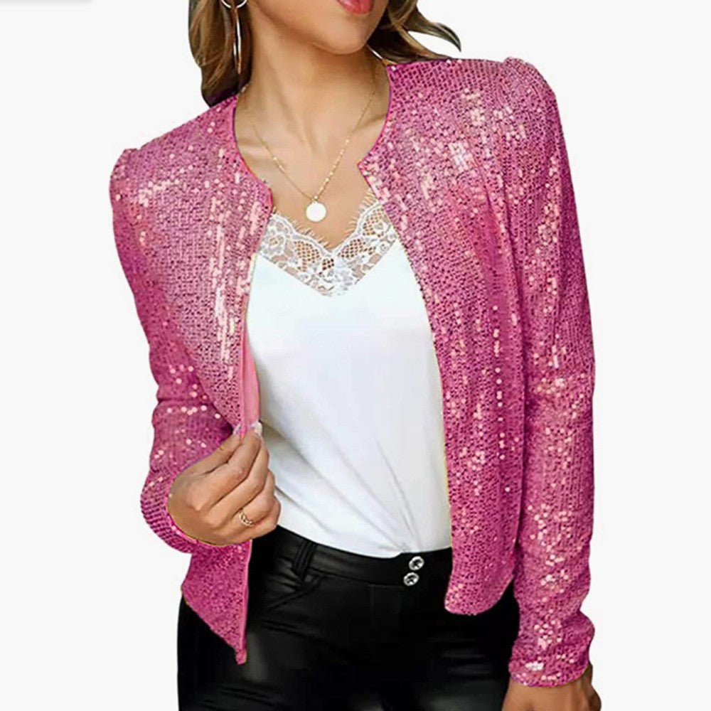 Clara Glitter Blazer | Elegante Damesblazer met Pailletten voor de Feestdagen