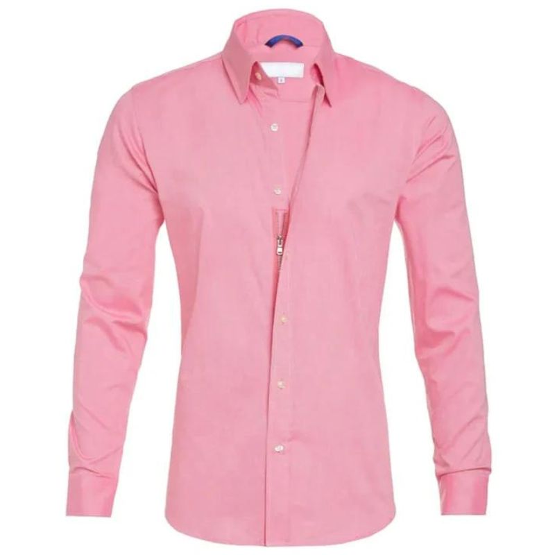 Lucas - Kreukvrije Blouse met Rits voor Heren – Stijlvol en Onderhoudsvriendelijk
