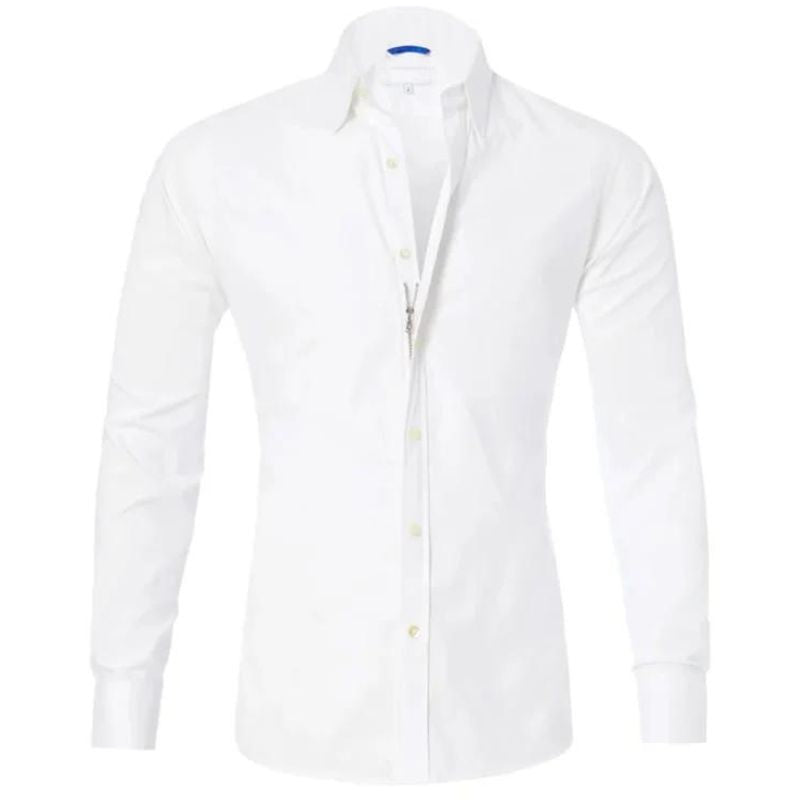 Lucas - Kreukvrije Blouse met Rits voor Heren – Stijlvol en Onderhoudsvriendelijk