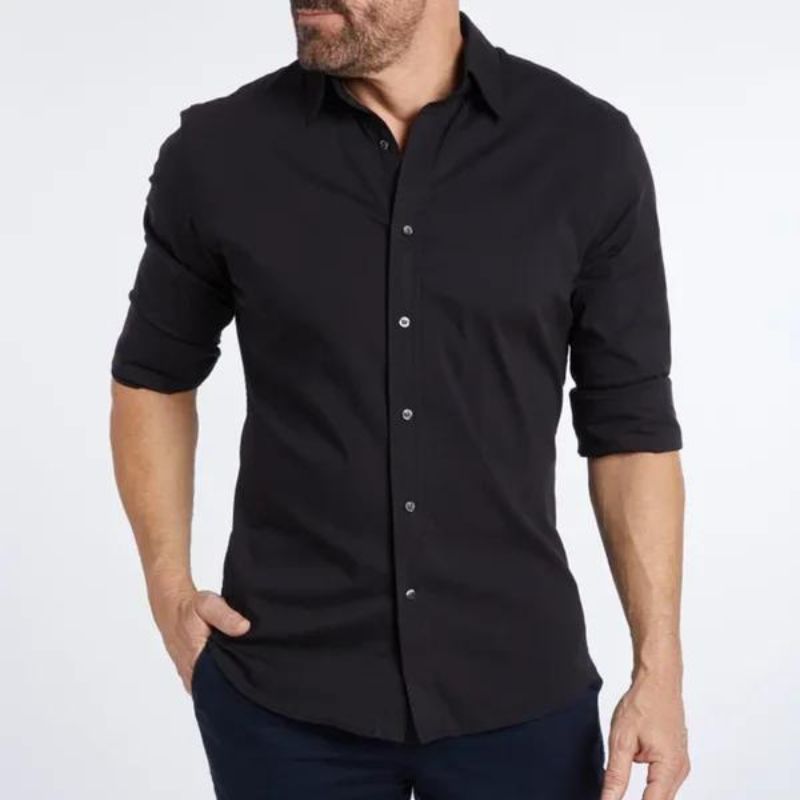 Lucas - Kreukvrije Blouse met Rits voor Heren – Stijlvol en Onderhoudsvriendelijk