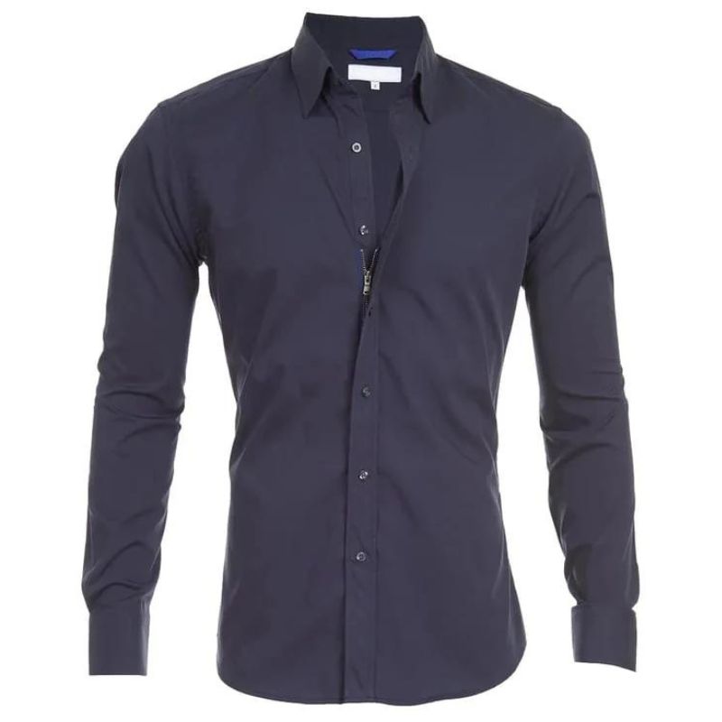 Lucas - Kreukvrije Blouse met Rits voor Heren – Stijlvol en Onderhoudsvriendelijk