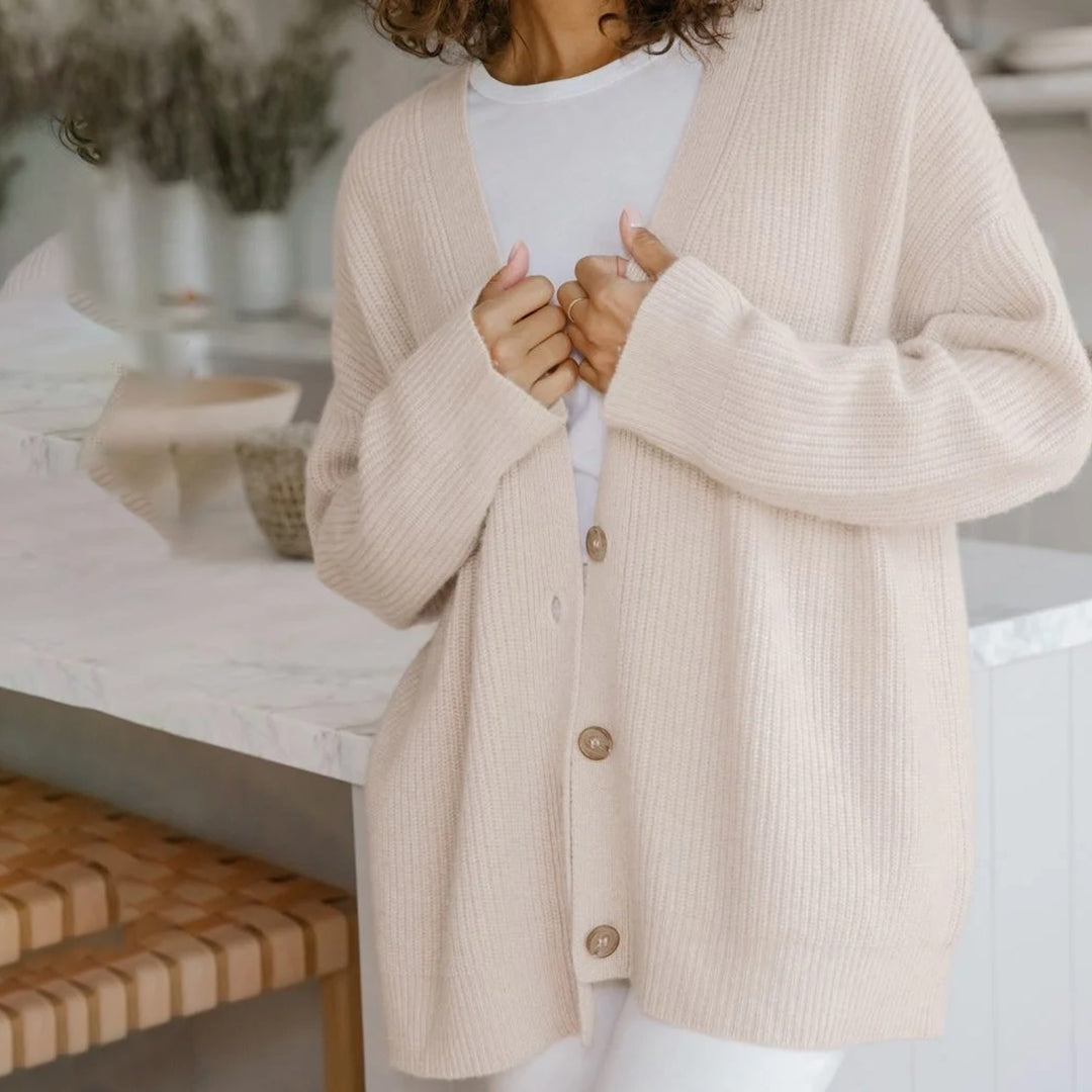 Lia - Oversized Kasjmier Cardigan voor Dames met Luxueus Comfort