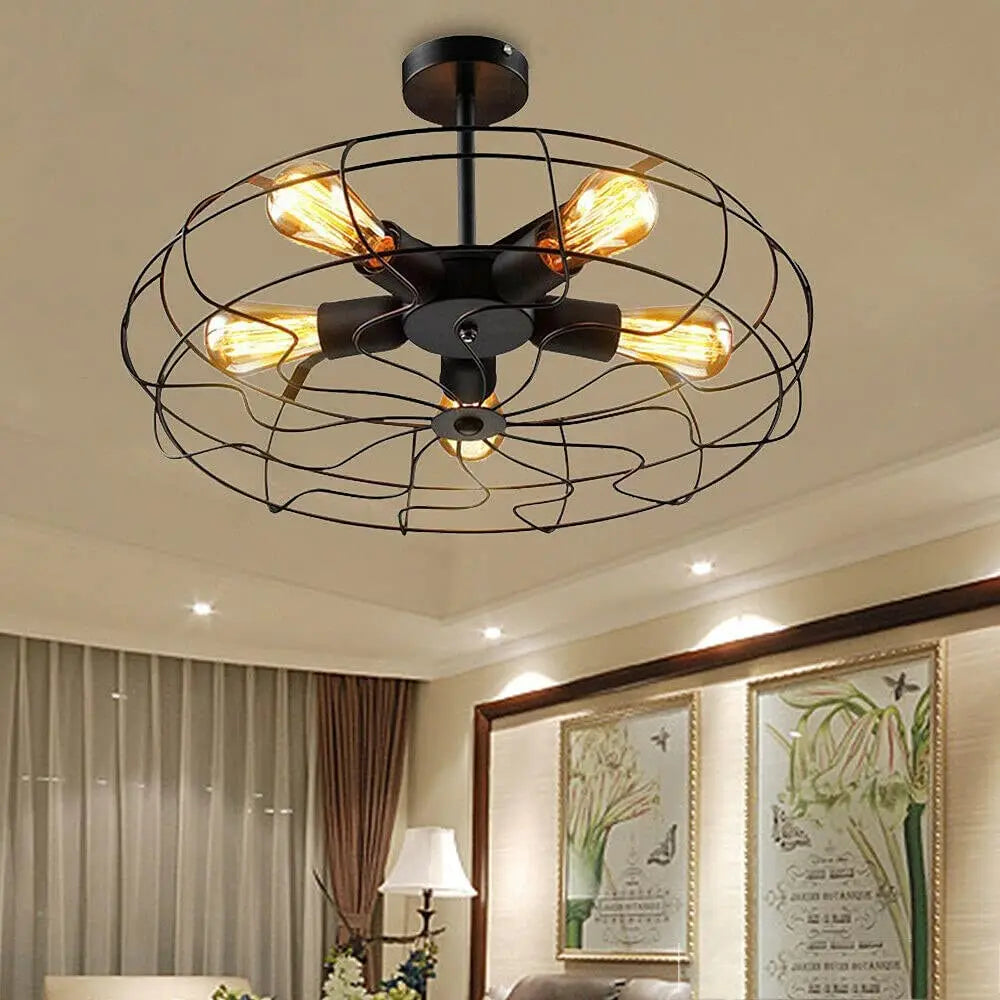 RetroLuxe - Vintage Kooi Kroonluchter voor Stijlvolle Verlichting