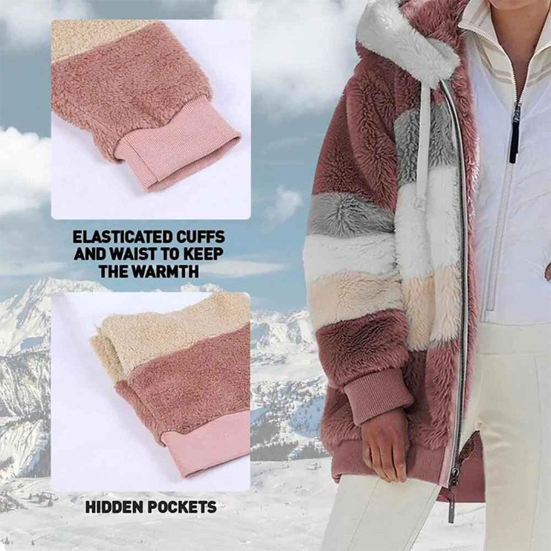 Winter Warme Oversized Damesjas met Capuchon Lange Mouw Jack voor Koude Dagen