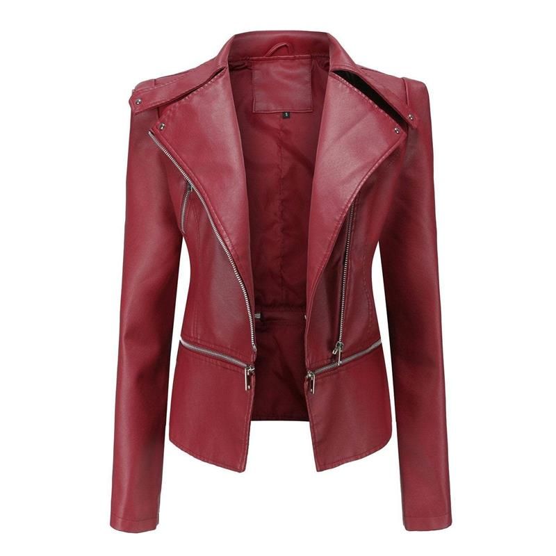 NoirJacket - Gotische Zachte Leren Jas met Revers en Ademend Ritsontwerp