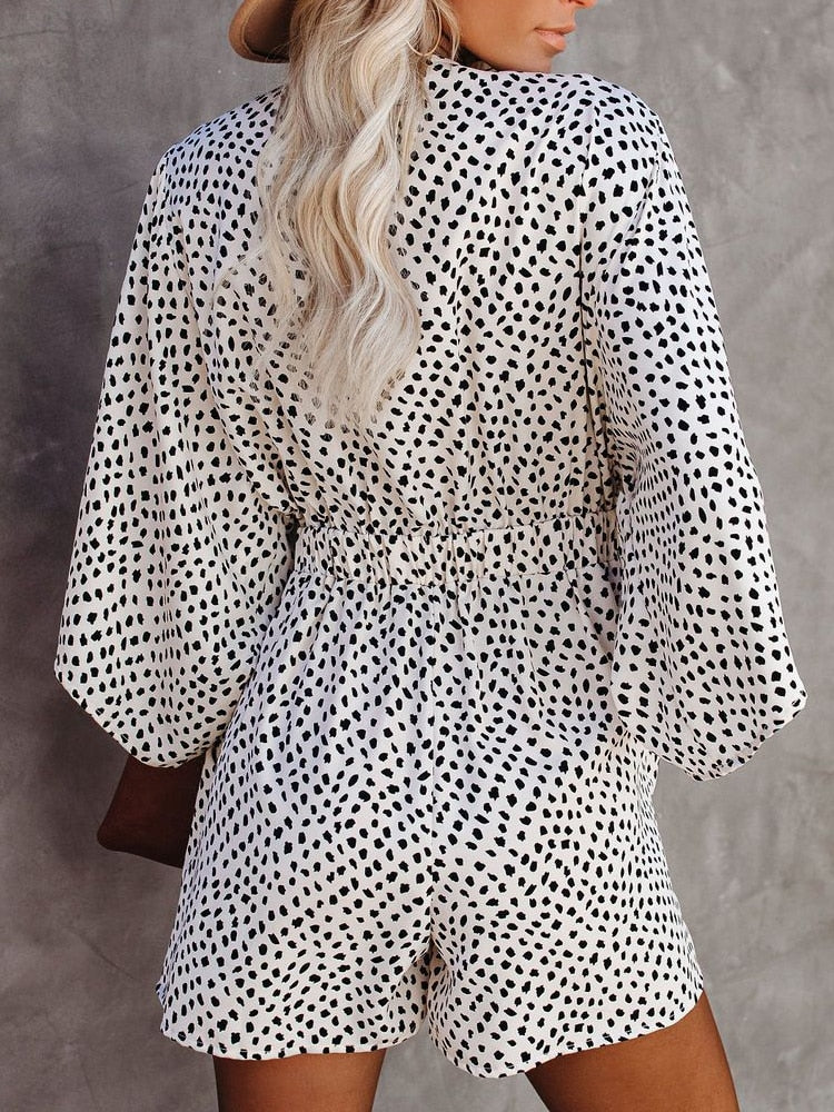 Isabel - Playsuit met Strik Zwart-Bruin | Stijlvol en Comfortabel Design