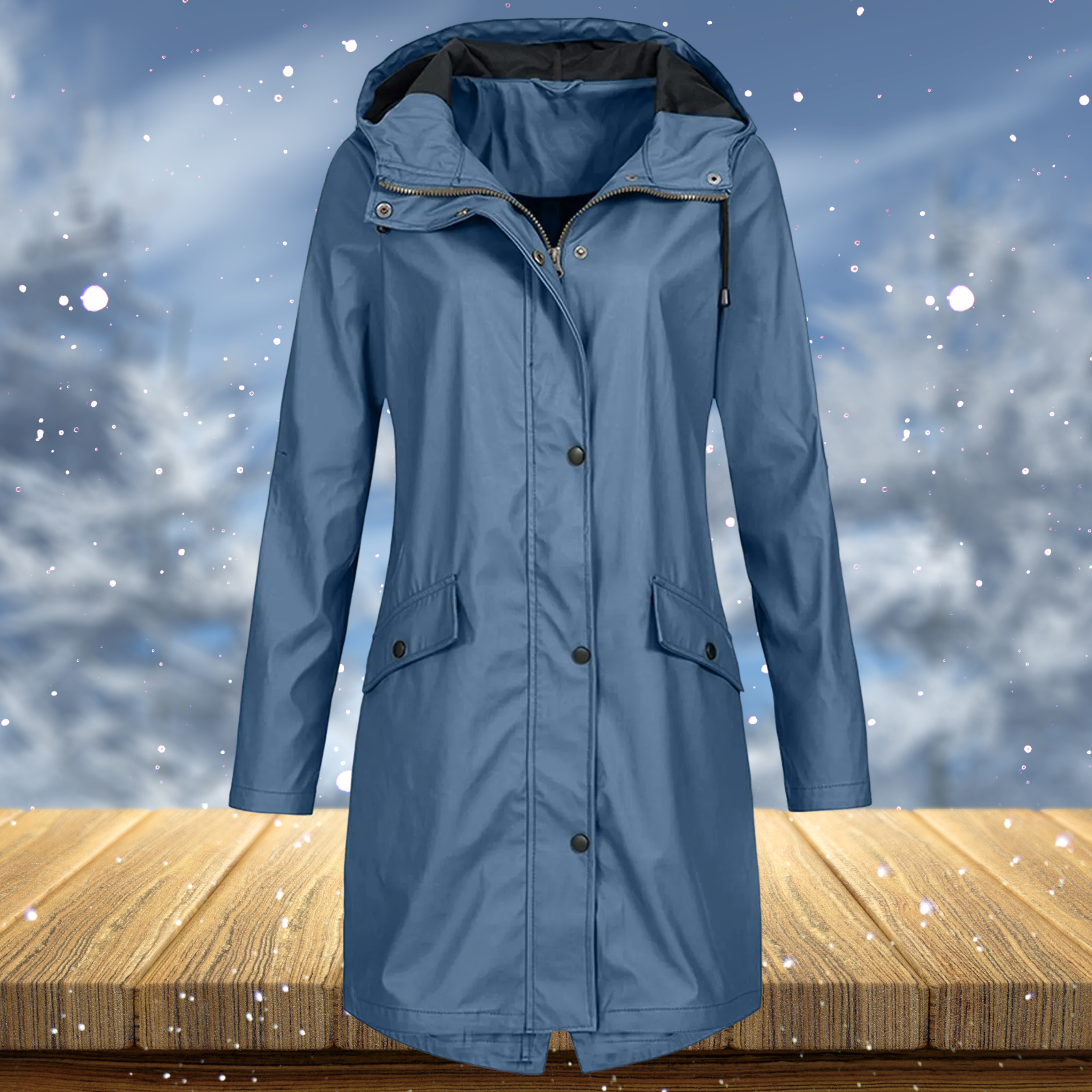 Zenia - Winddichte Lange Regenjas voor Dames met Bescherming en Stijl