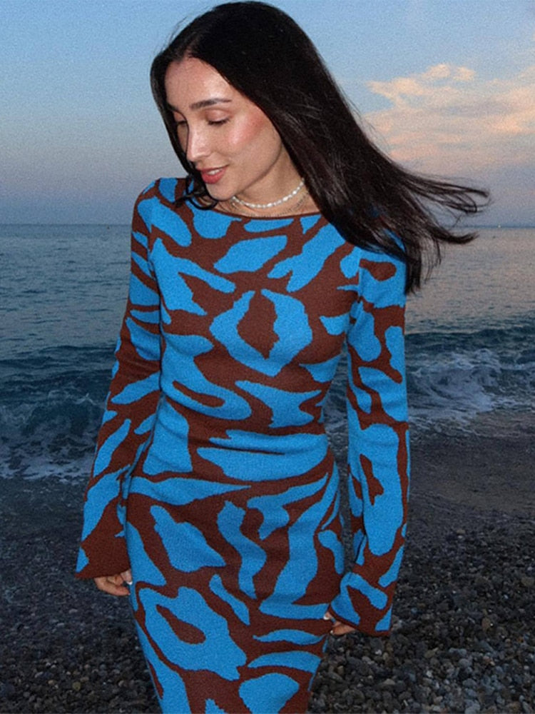 Basma - Stijlvol lang gebreid jurkje met lange mouwen