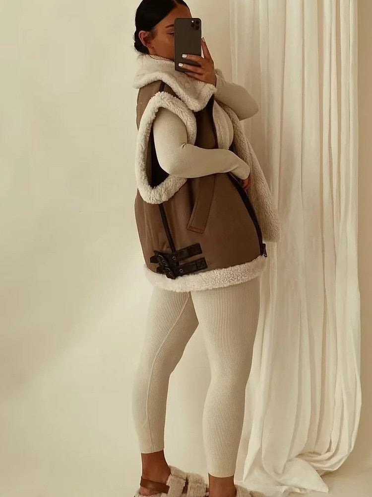 Agneta Gilet | Vintage Dames Gilet met Zakken en Mouwloos Design