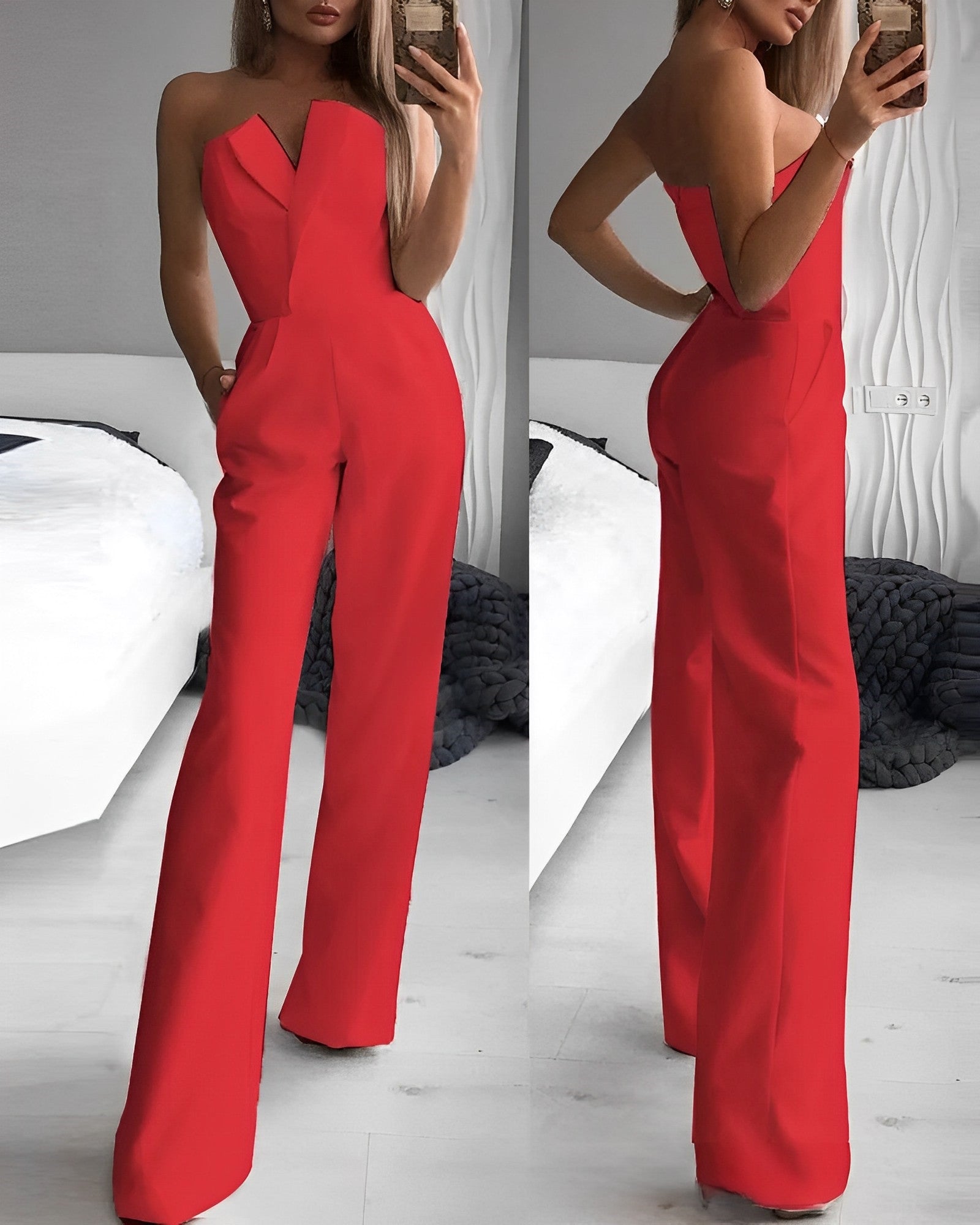 Belina - Mouwloze Jumpsuit met V-Hals voor Dames | Stijlvolle en Comfortabele Outfit