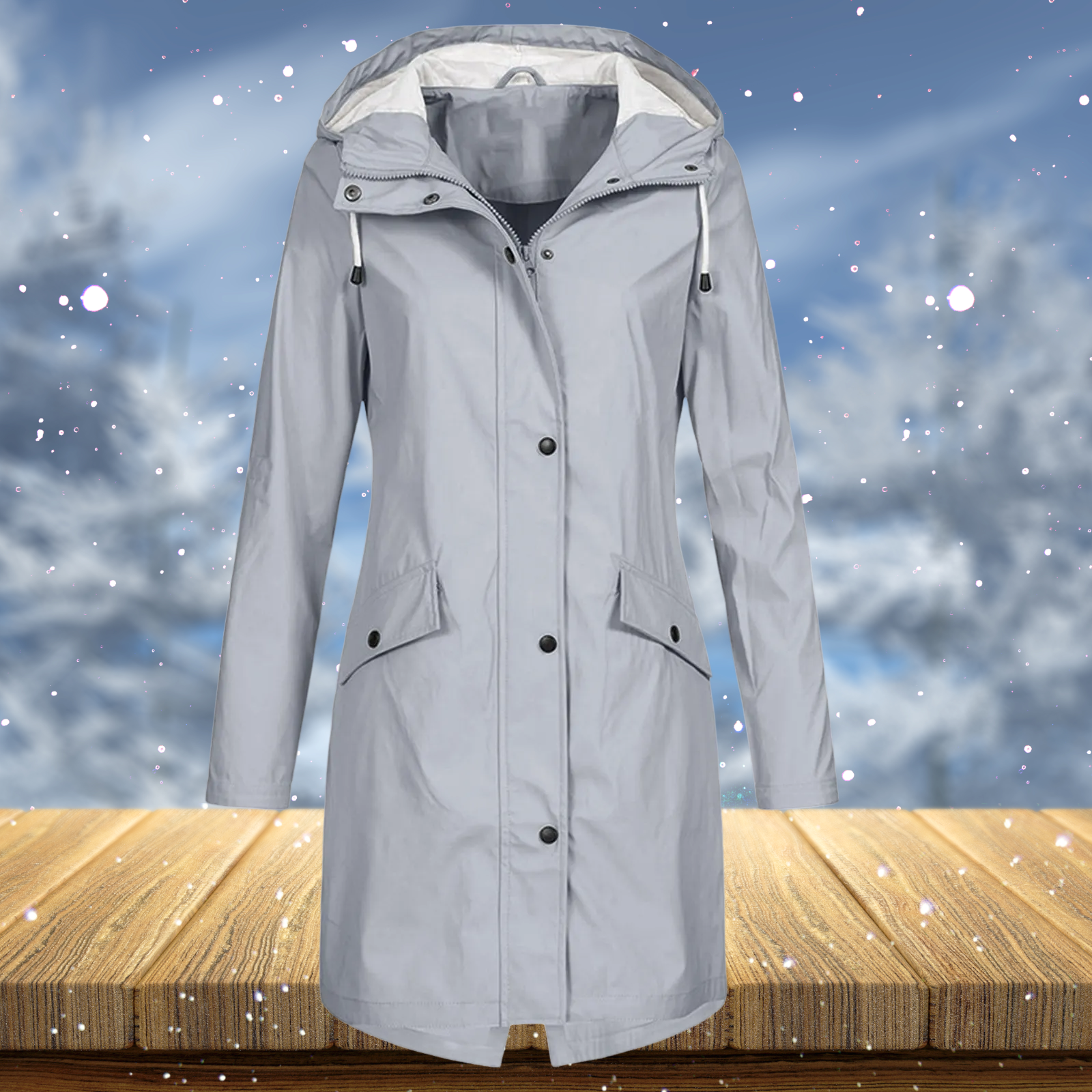 Zenia - Winddichte Lange Regenjas voor Dames met Bescherming en Stijl