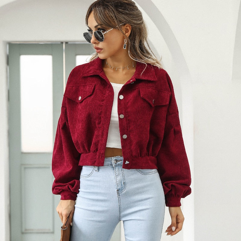Kira - Corduroy Crop Jack voor Dames Herfstmode 2023