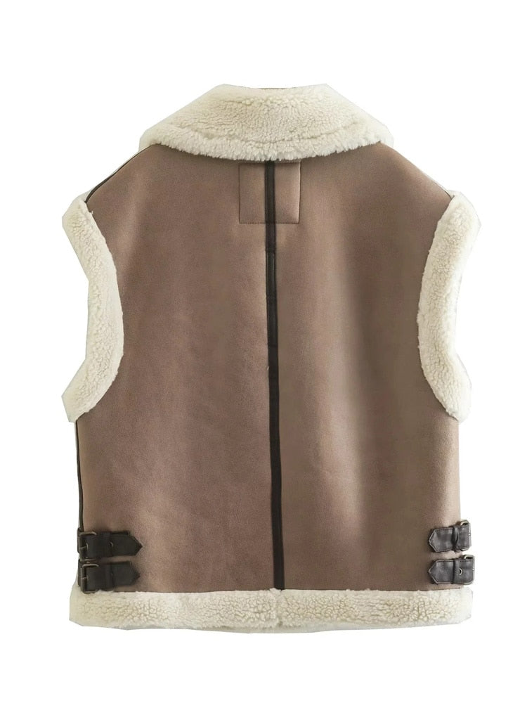 Agneta Gilet | Vintage Dames Gilet met Zakken en Mouwloos Design