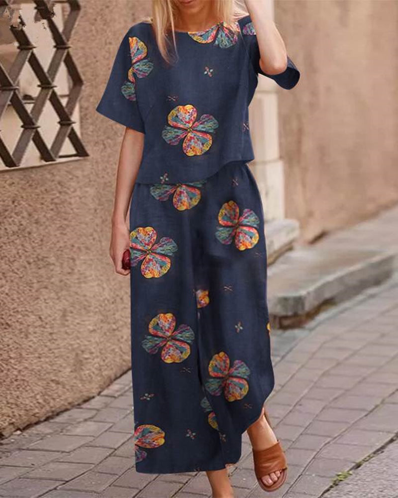 Alina - Modern Tweedelig Set met Fladdertop voor Dames | Stijlvol en Comfortabel Outfit
