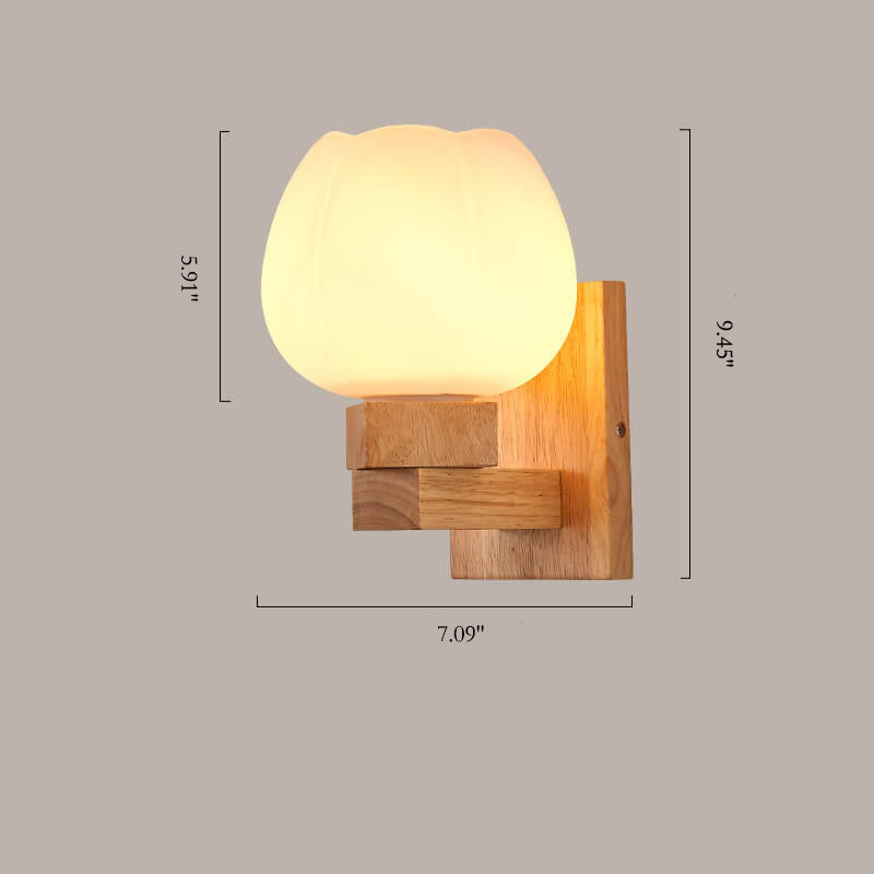 ScandiGlow - Moderne wandlamp van glas en hout | Scandinavisch design met sfeervolle verlichting