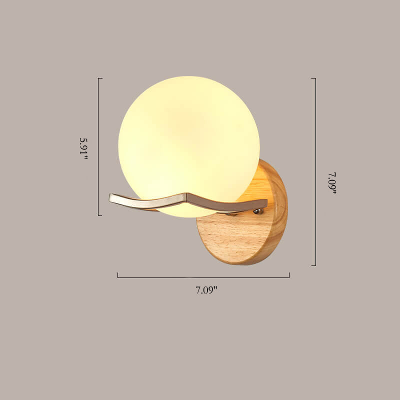 ScandiGlow - Moderne wandlamp van glas en hout | Scandinavisch design met sfeervolle verlichting