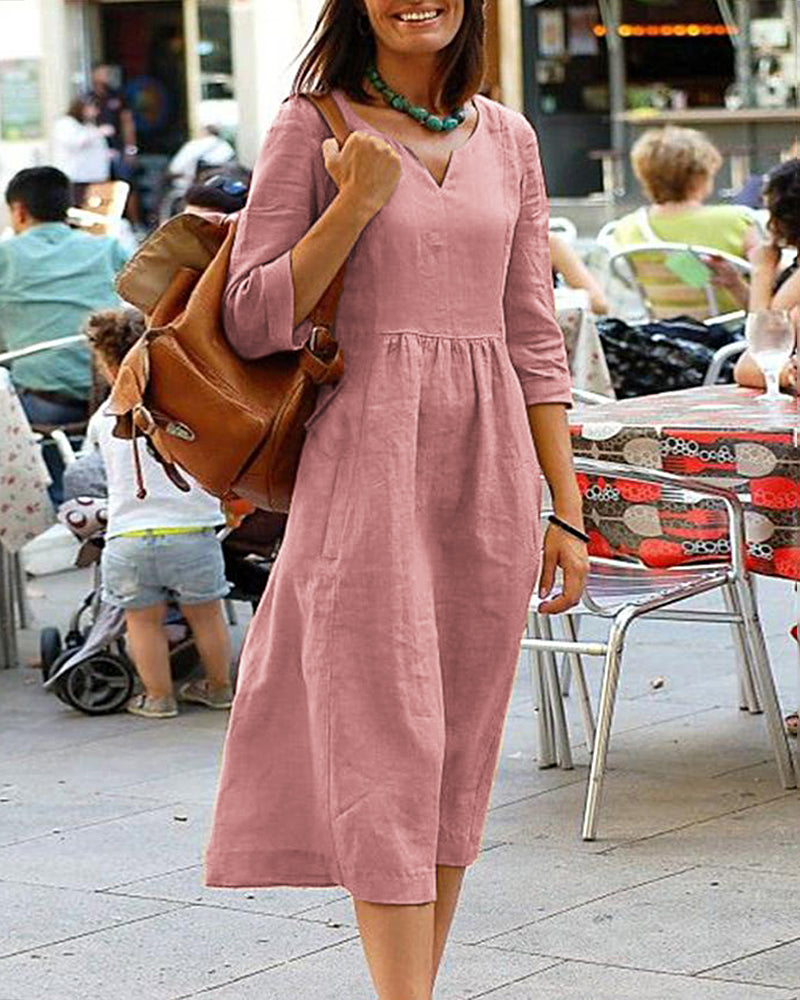 Robijn Elegant Linnen Tuniekjurk | Stijlvolle Linnen Jurk voor Een Verfijnde Look