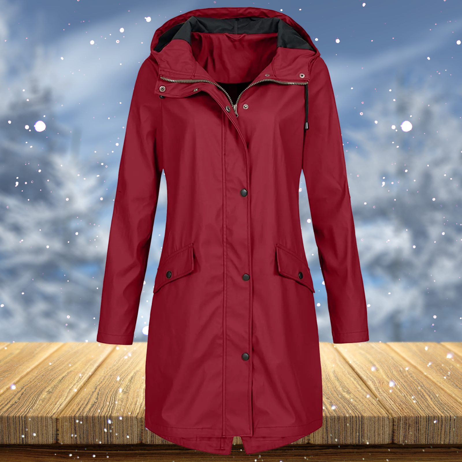 Zenia - Winddichte Lange Regenjas voor Dames met Bescherming en Stijl