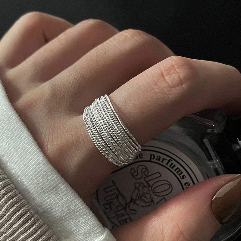 Elise's Elegante Bochtenring - Dames 925 Sterlingsilver Verstelbare Vintage-Ring voor Bijzondere Gelegenheden