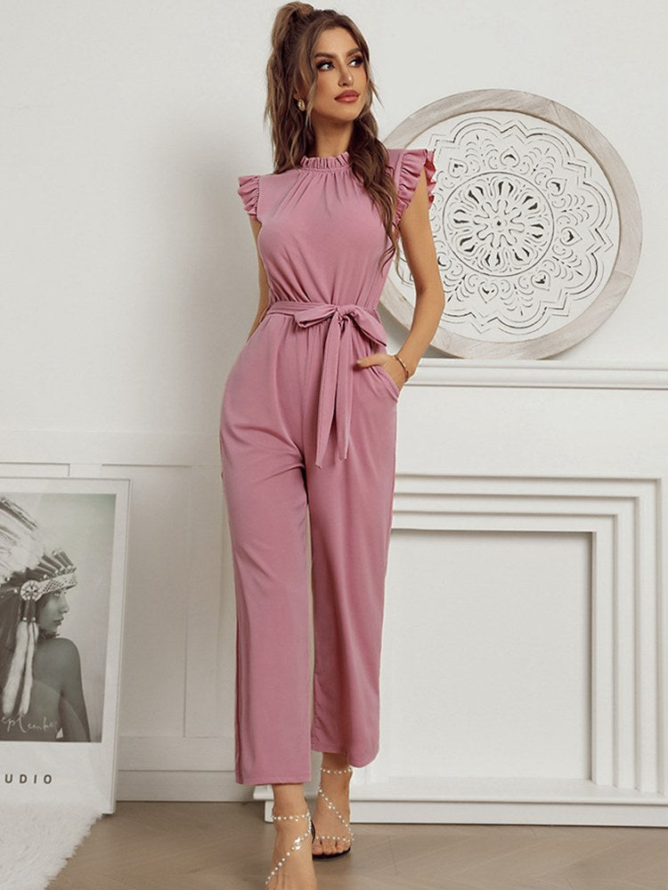 Elise - Roze Jumpsuit met Ruches | Stijlvol en Flatterend
