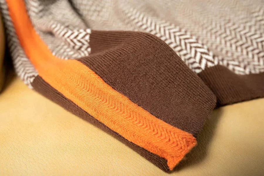 Serena Flow - Klassieke Gebreide Trui met Hoge Kraag en Golvend Patroon