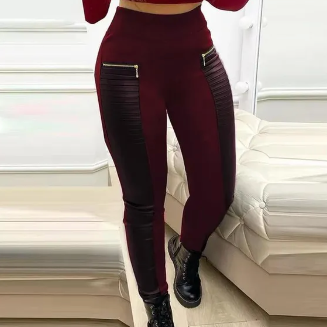 Foxxy™ | Flexibele leren broek