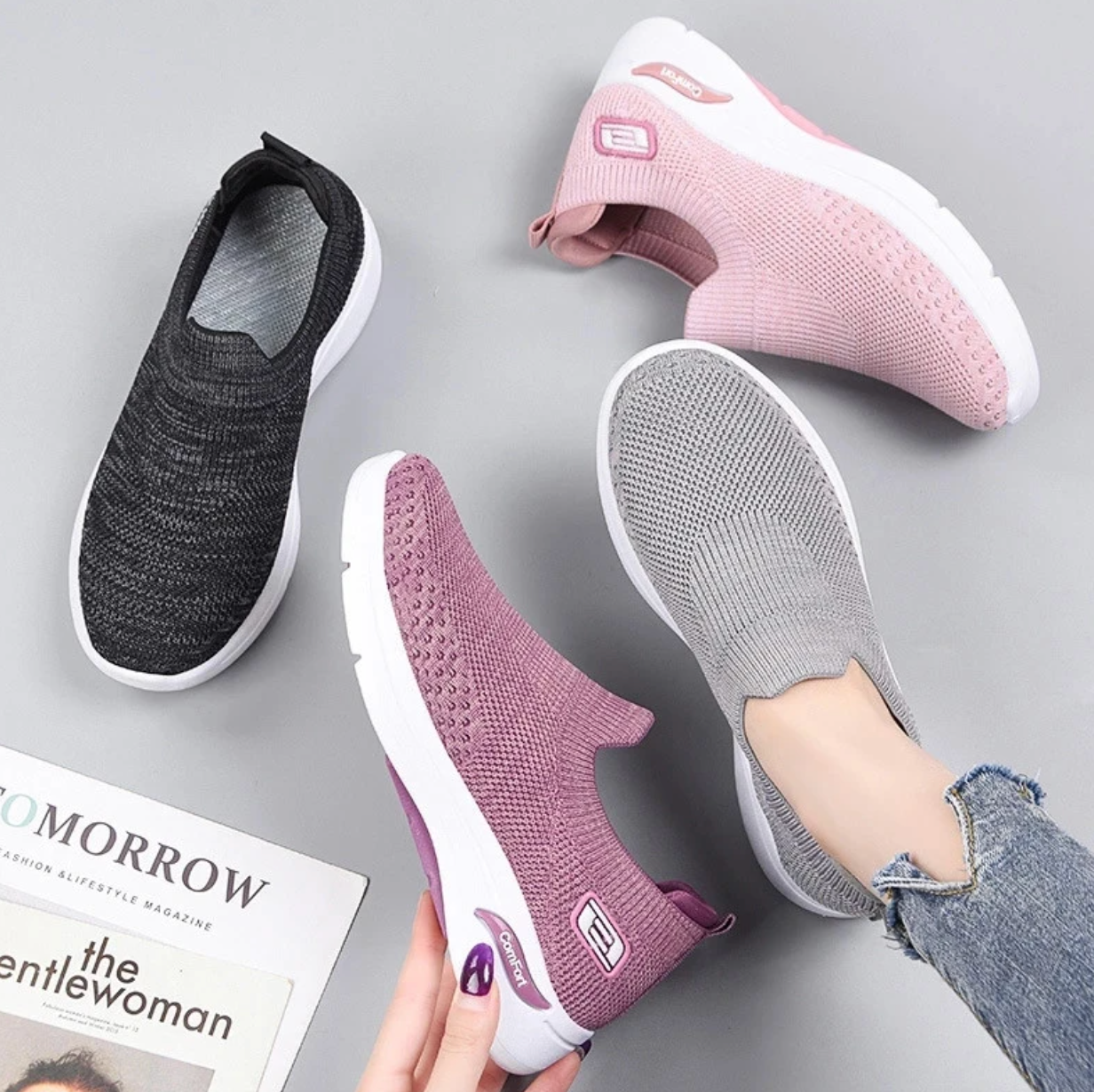 FlexiComfort - Lichte Elastische Sneakers met Orthopedisch Voetbed