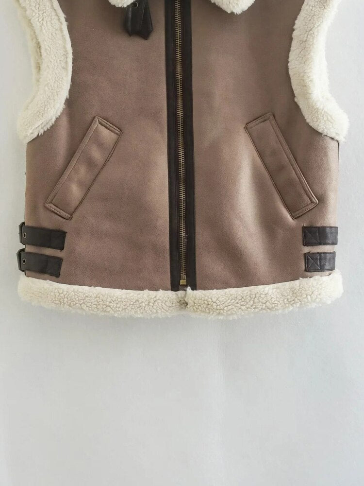 Agneta Gilet | Vintage Dames Gilet met Zakken en Mouwloos Design